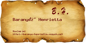 Baranyó Henrietta névjegykártya
